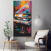 Weathered Piano in Art Style - Painting by Numbers